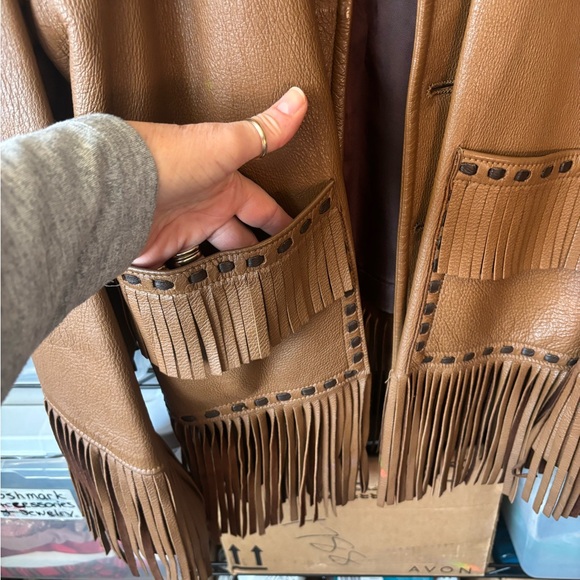 Lacrosse Leather Vintage Buckskin Fringe Jacket - Picture 2 of 13